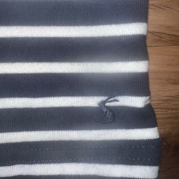 Nautical Navy White Striped Short Sleeve Crew Neck Joules Midi Dress Size 10 - Picture 5 of 10
